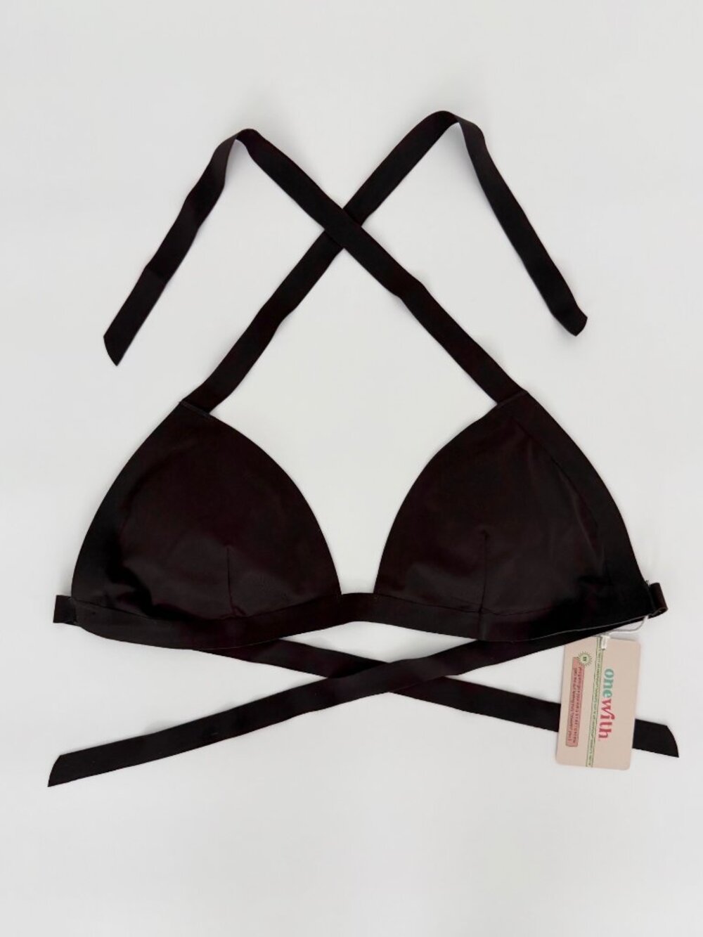 Onewith Swim Wainscott Brown Swimsuit Triangle Halter‎ Bikini Top NWT (Medium)
